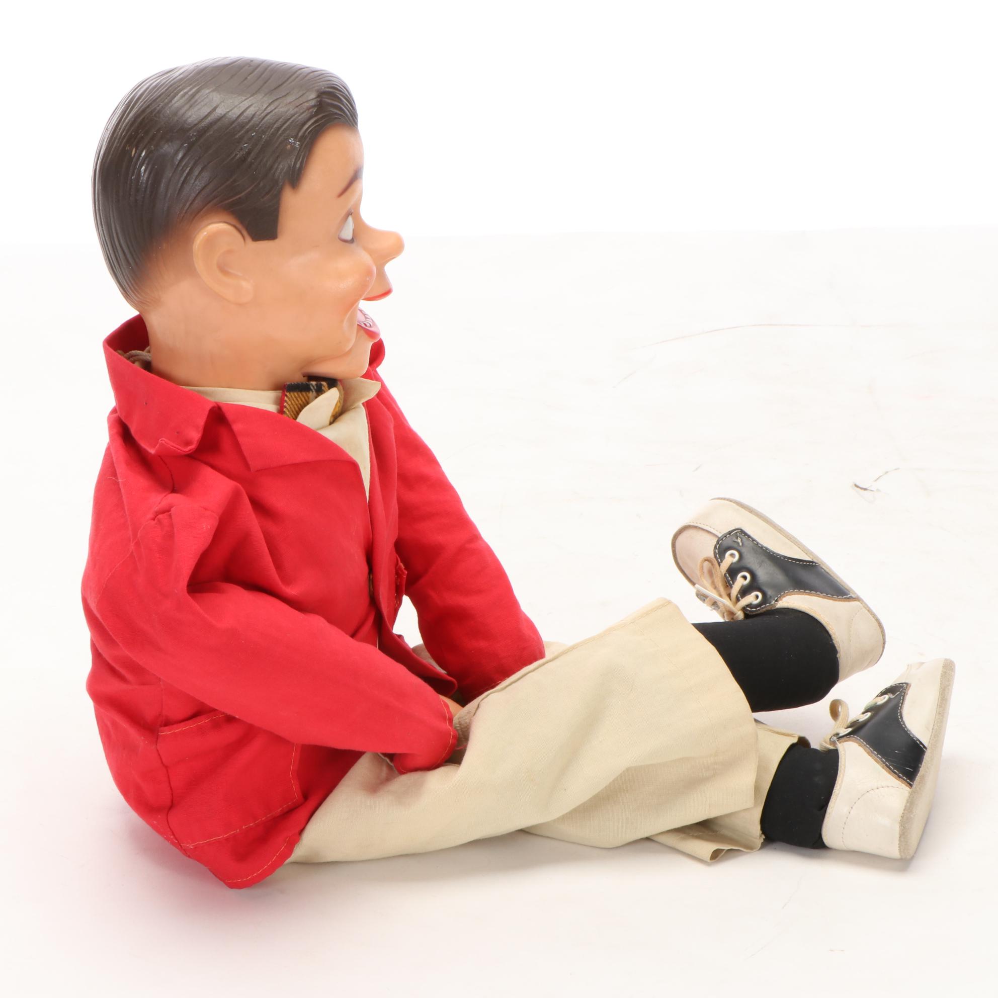 "Jerry Mahoney" Ventriloquist Puppet Doll, Original Clothing, Mid-20th Century