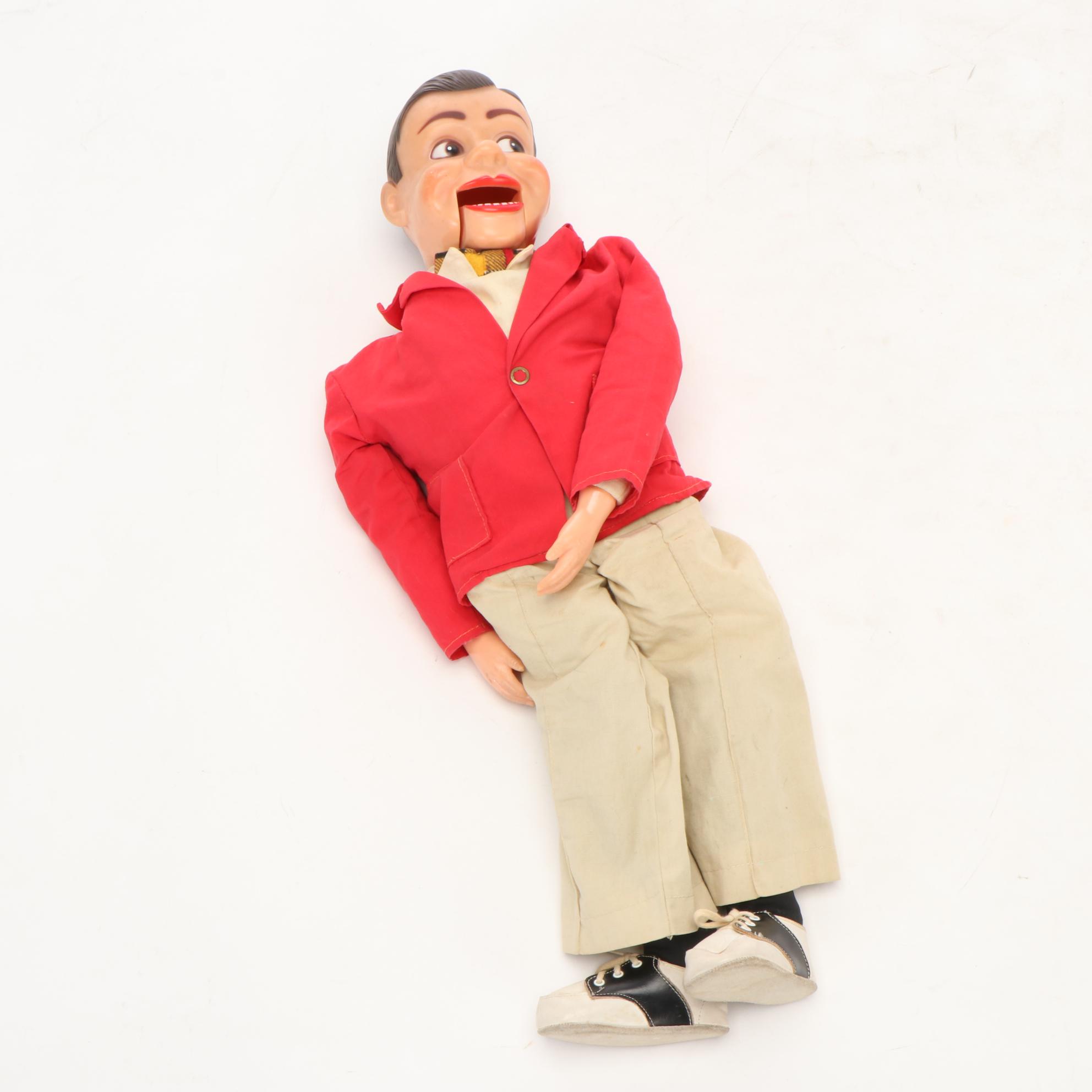 "Jerry Mahoney" Ventriloquist Puppet Doll, Original Clothing, Mid-20th Century