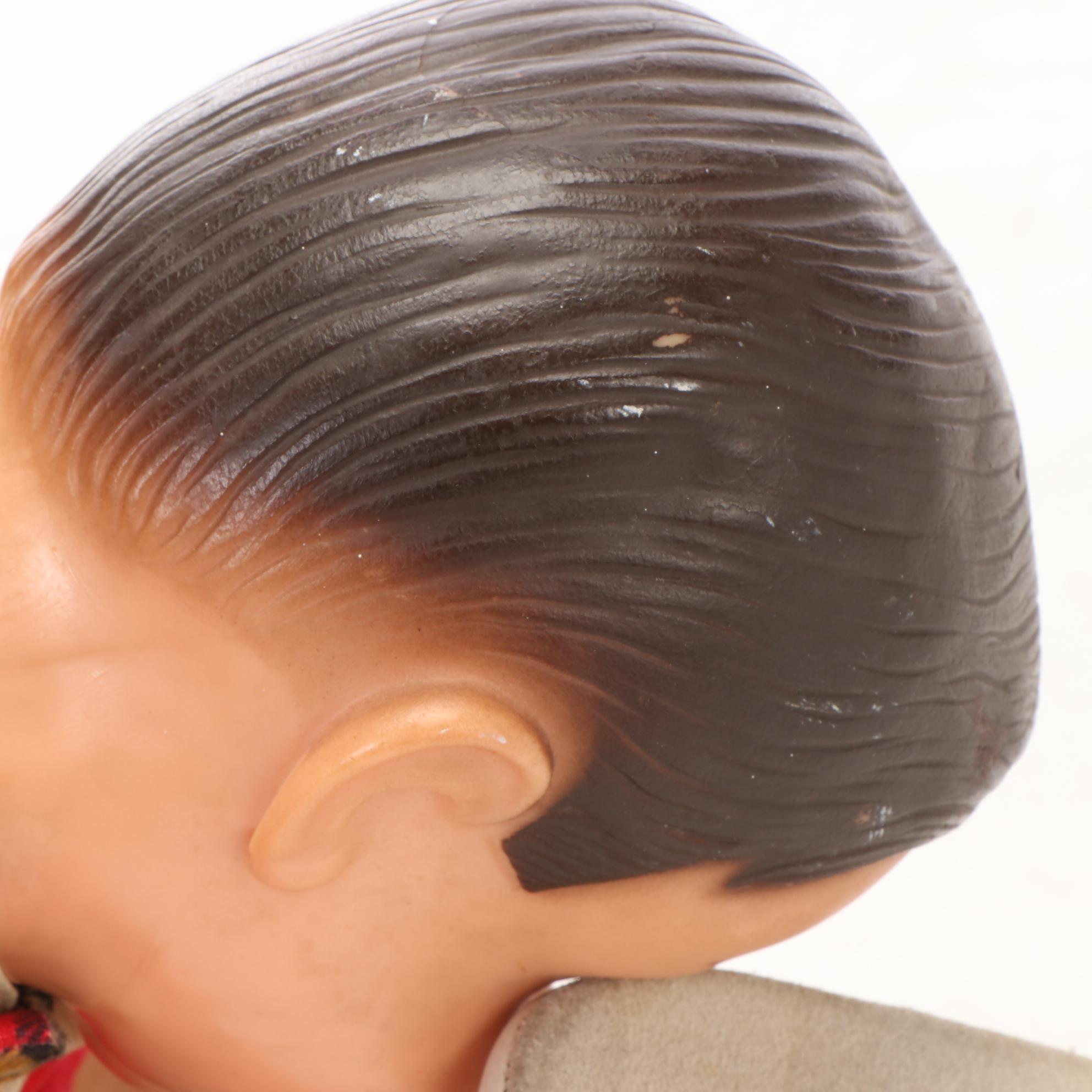 "Jerry Mahoney" Ventriloquist Puppet Doll, Original Clothing, Mid-20th Century