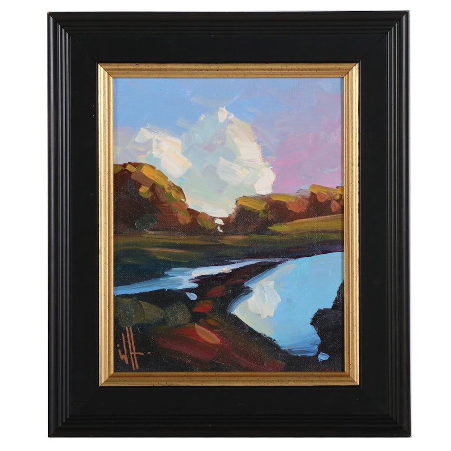 William Hawkins Rural Landscape Oil Painting, 2021