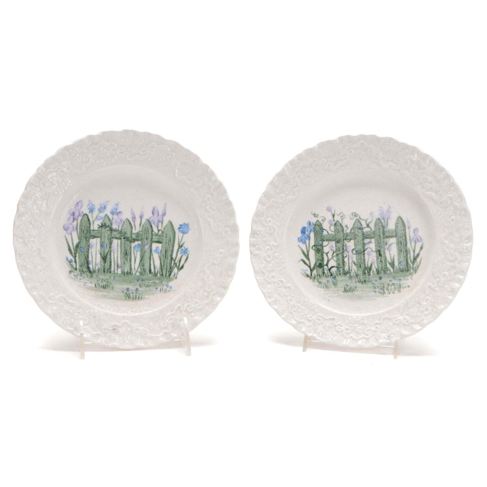 Ralph Lauren Wedgwood "Claire" Hobbyist Hand-Painted Plates, Late 20th Century