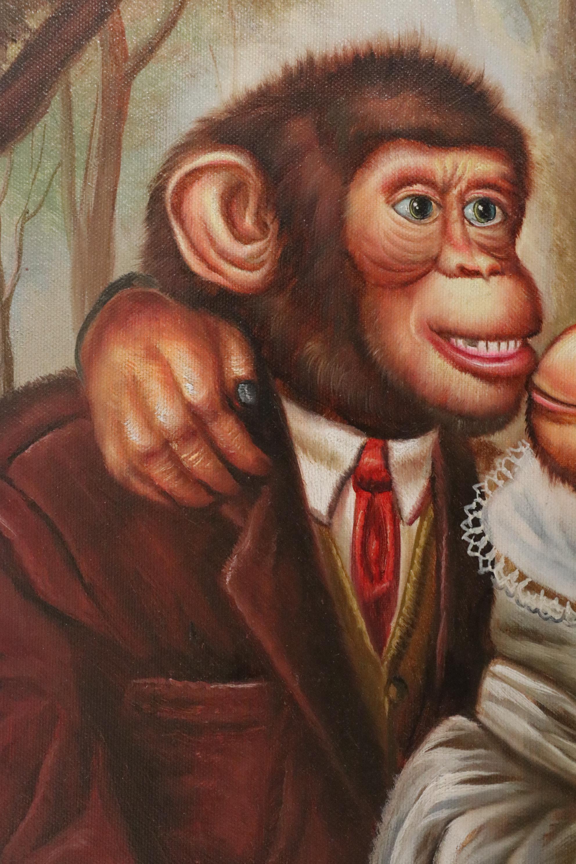 Oil Painting after Donald Roller Wilson "The Wedding of Jimmy and Naughty Betty"