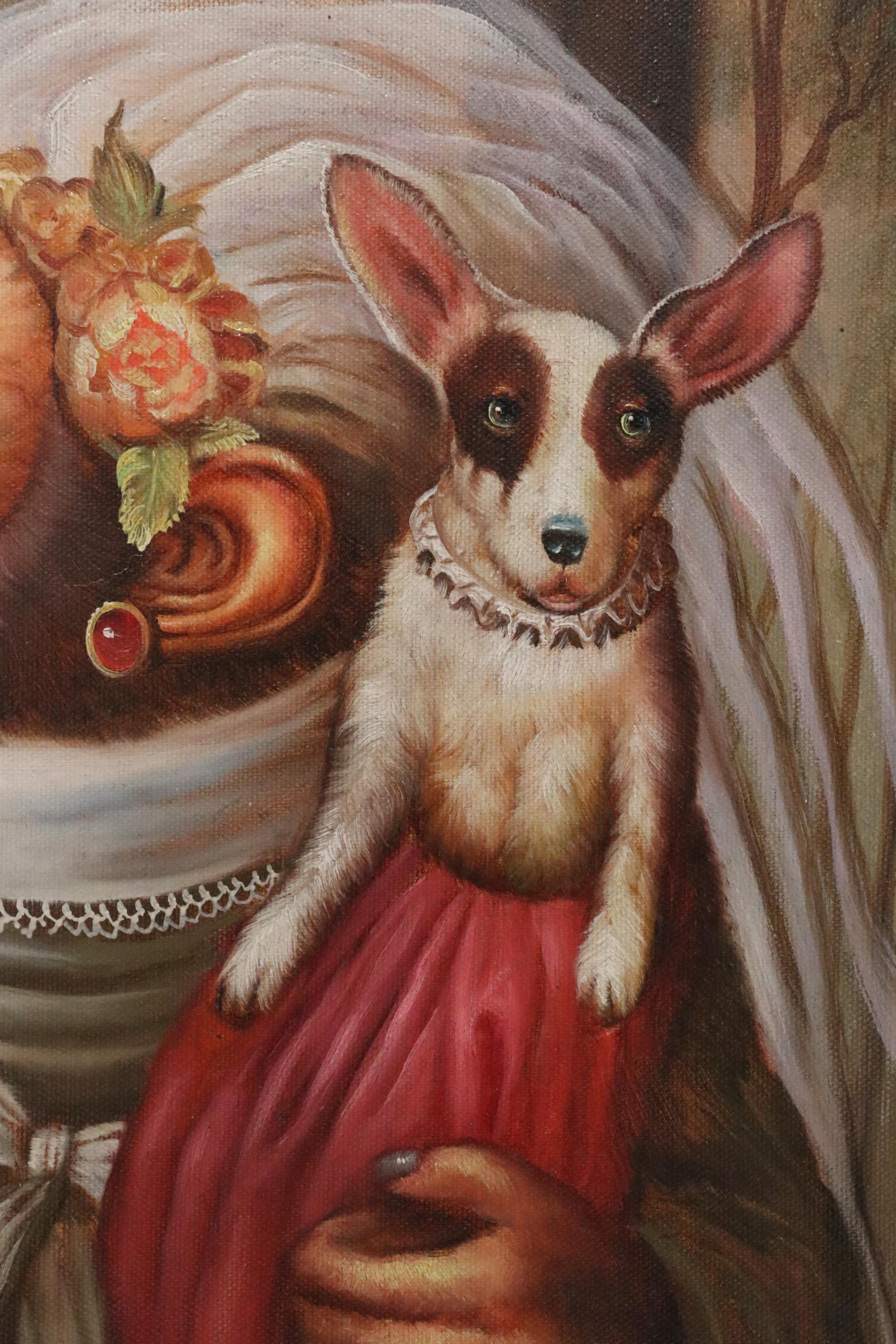 Oil Painting after Donald Roller Wilson "The Wedding of Jimmy and Naughty Betty"