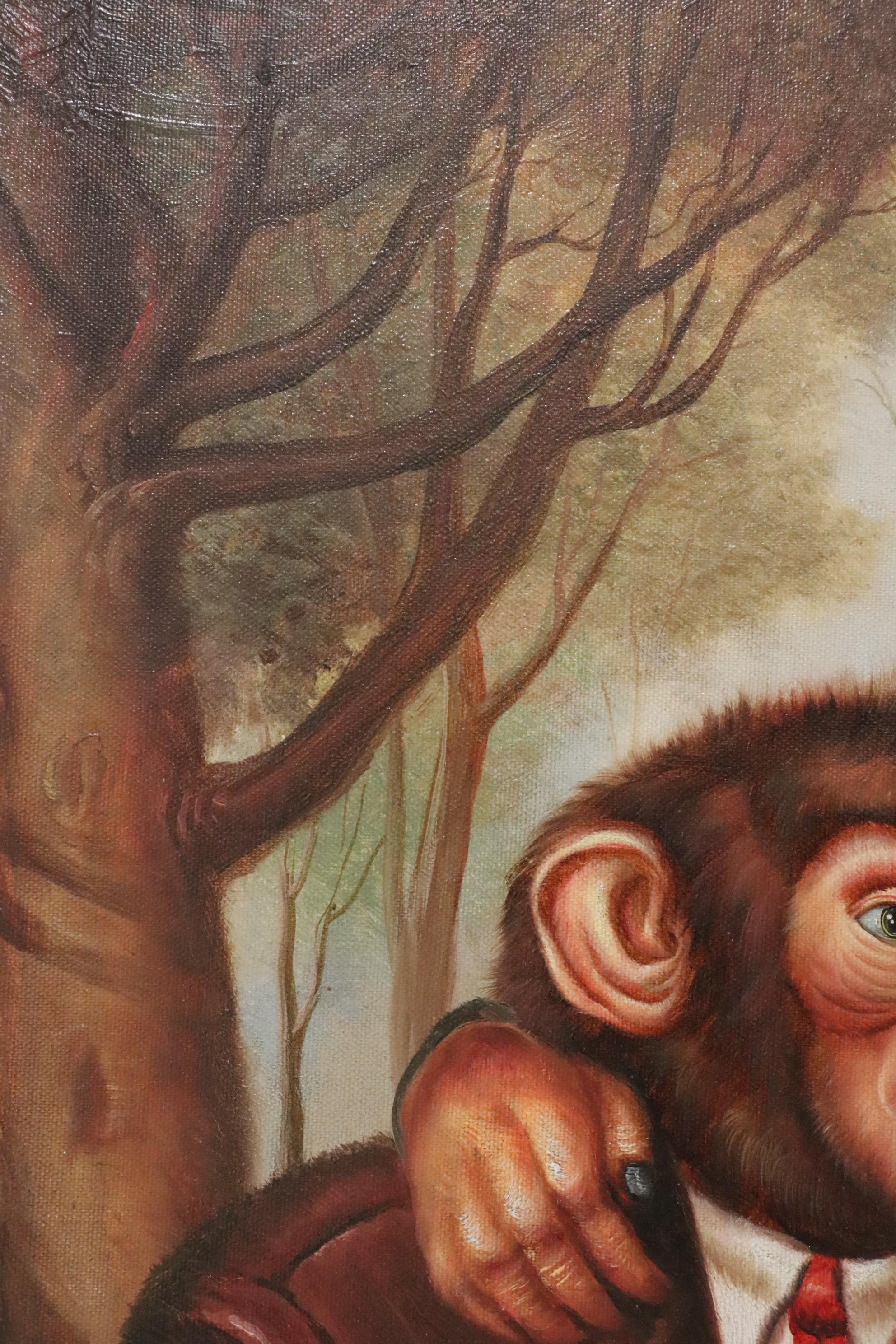 Oil Painting after Donald Roller Wilson "The Wedding of Jimmy and Naughty Betty"