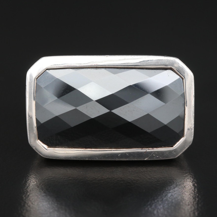 John Hardy "Bedeg" Sterling Silver Hematite Ring