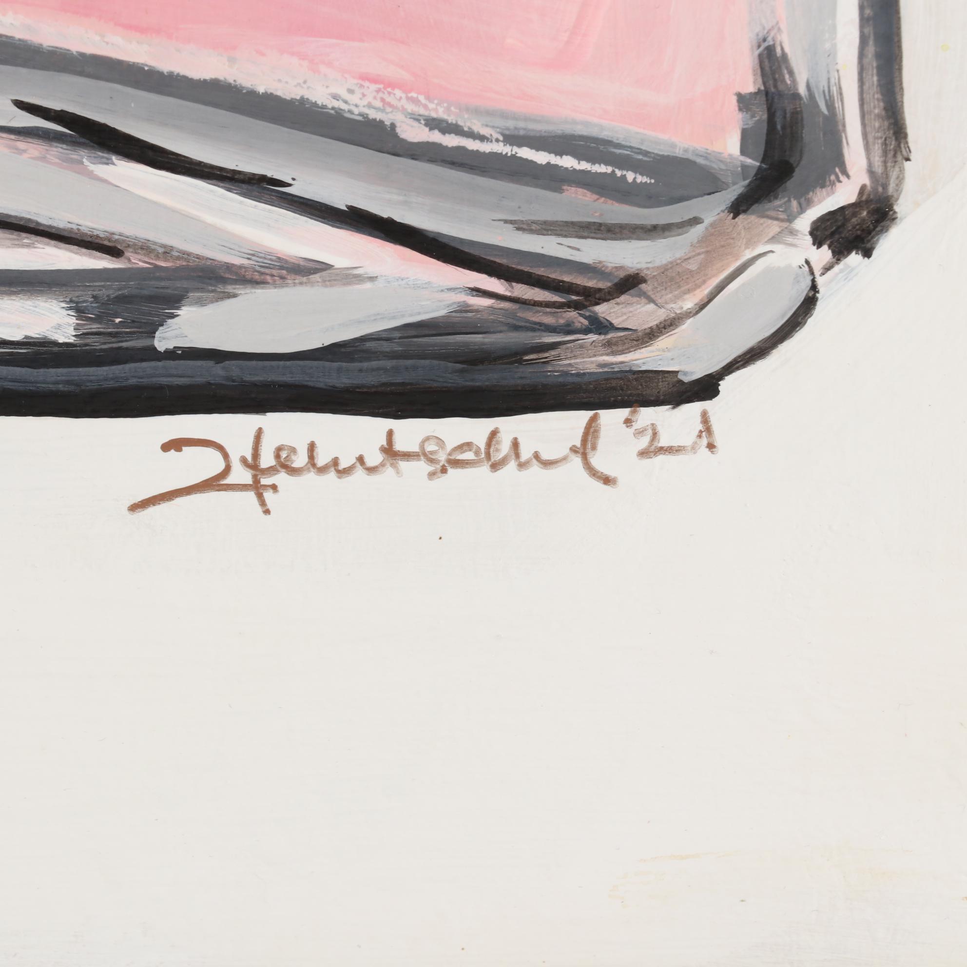 Heather H. Acrylic Painting of Chanel No. 5 Perfume Bottle, 2021