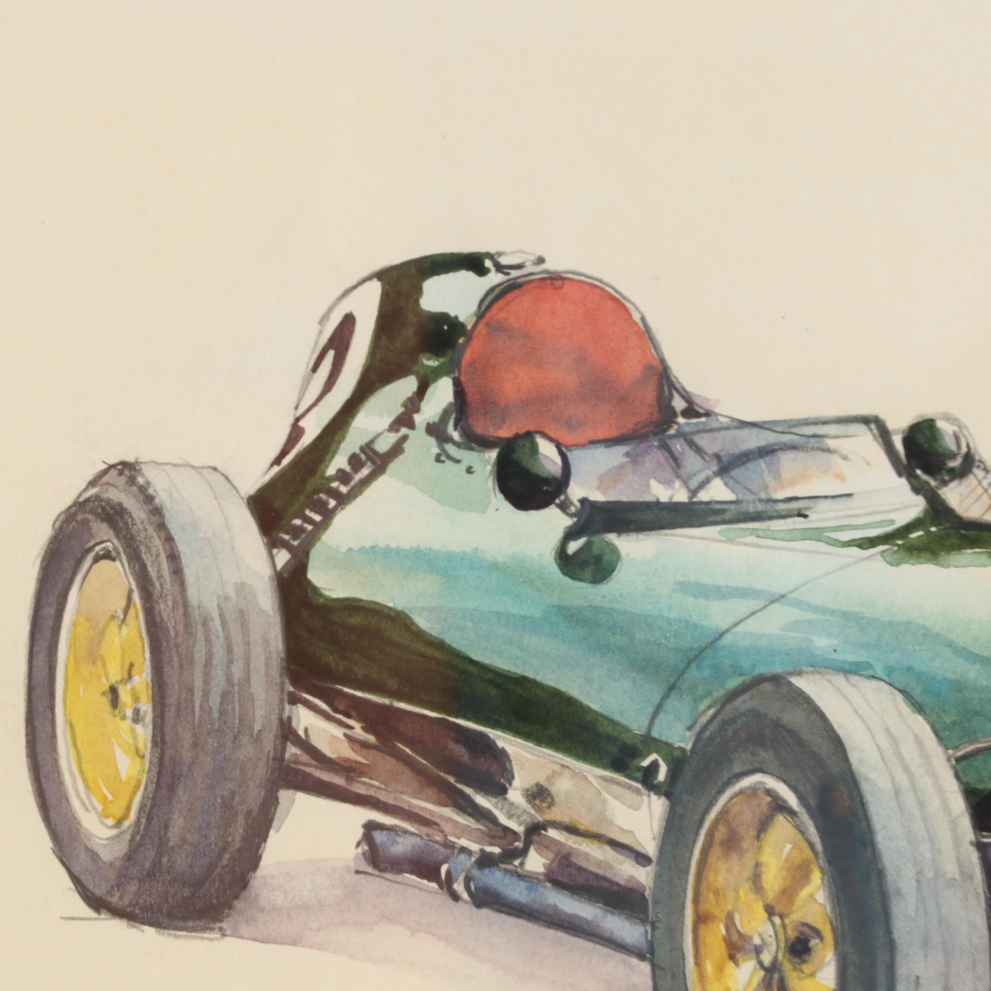 Ian McGowan Watercolor Painting "Lotus 16 Formula 1," 2021