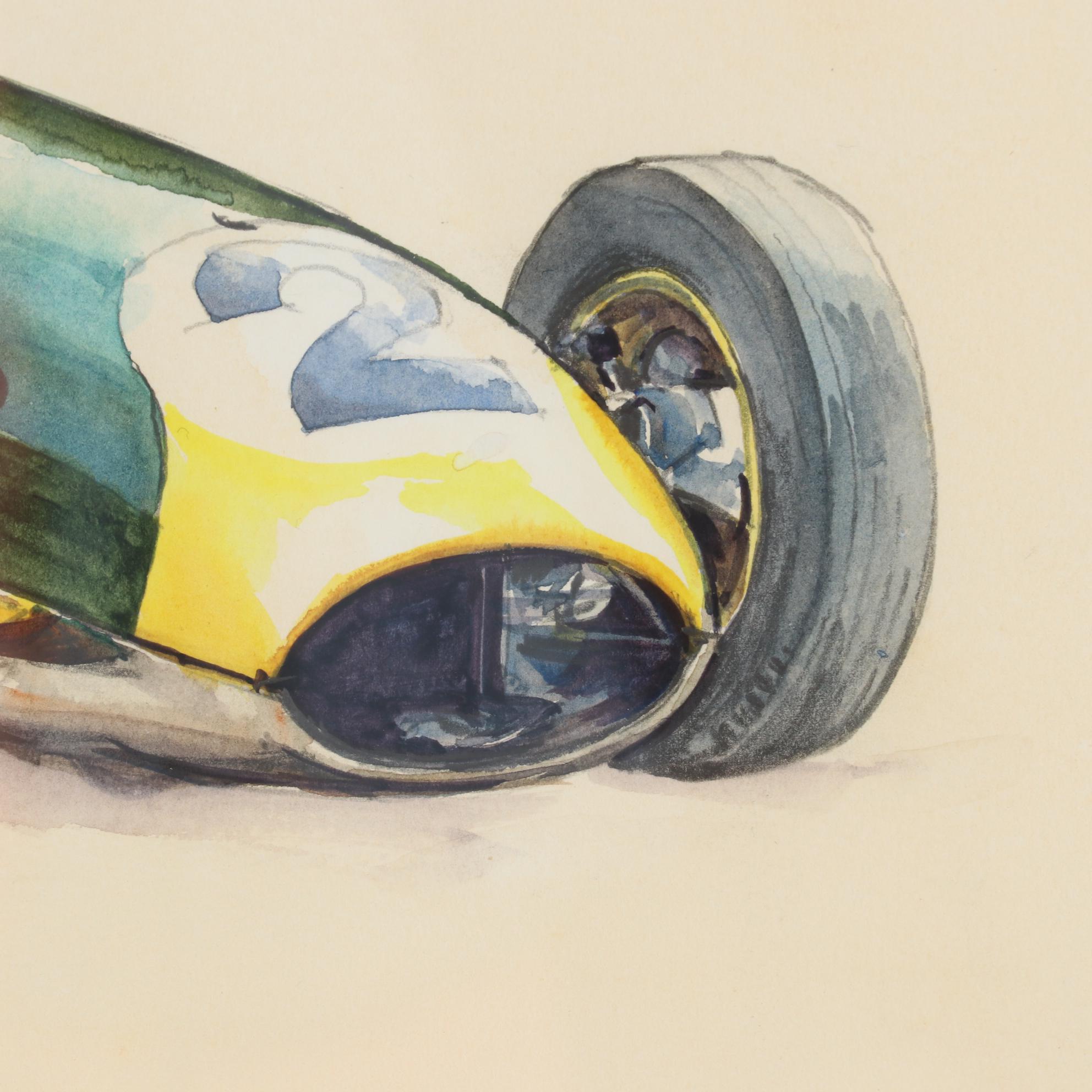 Ian McGowan Watercolor Painting "Lotus 16 Formula 1," 2021