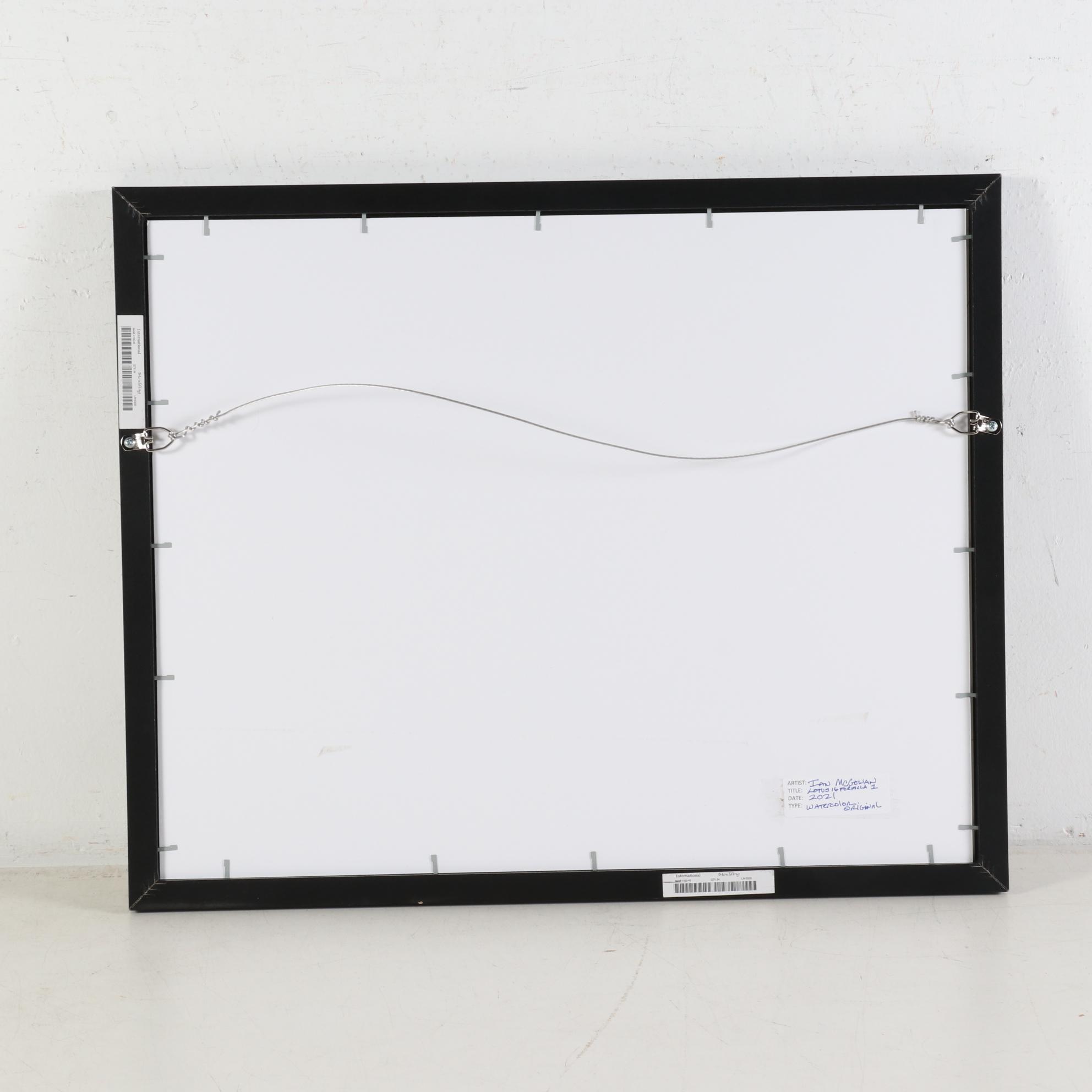 Ian McGowan Watercolor Painting "Lotus 16 Formula 1," 2021