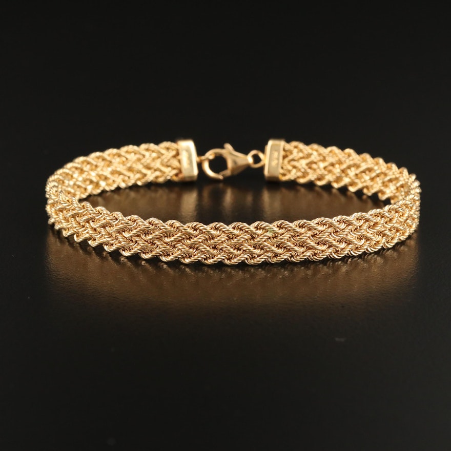 18K Woven Rope Chain Bracelet