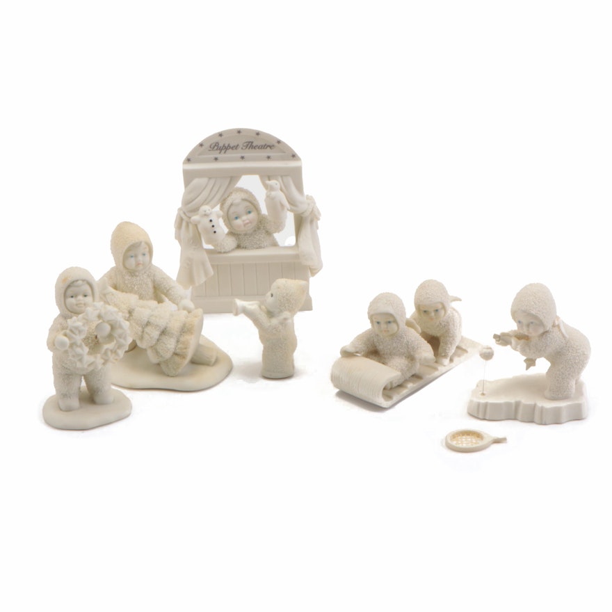 Department 56 "Let the Show Begin" and Other Porcelain Snowbabies Figurines