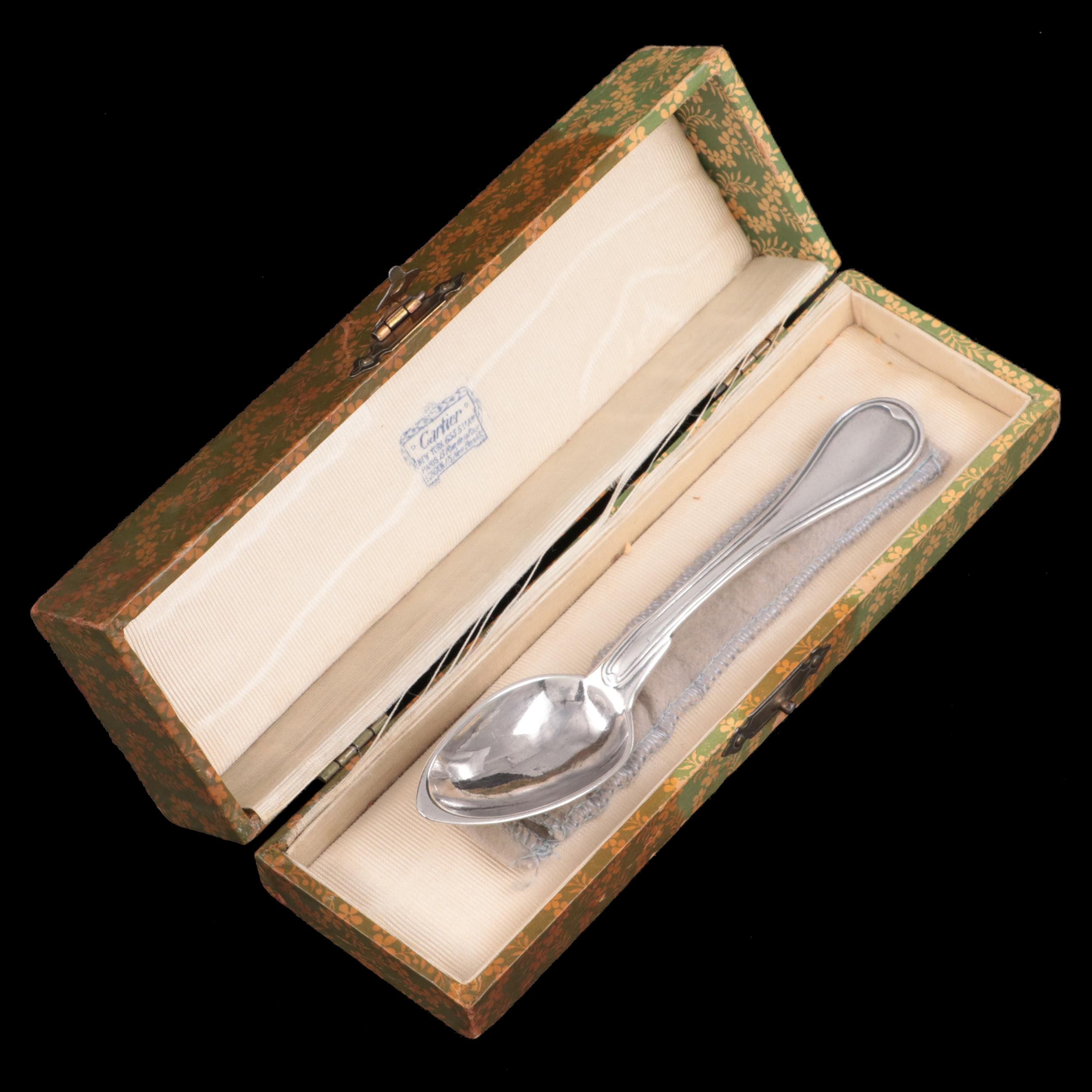 Biennais Napoleon I Sterling Silver Teaspoon Bearing Louis XVIII Armorial Mark