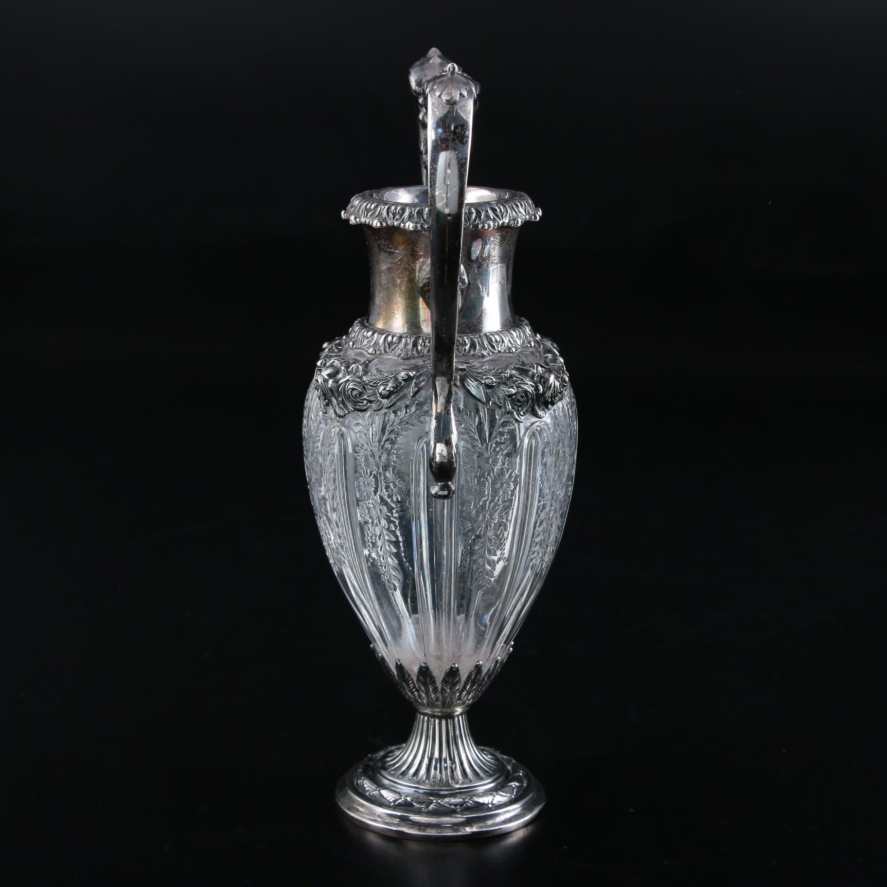 Theodore B. Starr Mounted Sterling Silver Glass Vase, Late 19th/Early 20th C.
