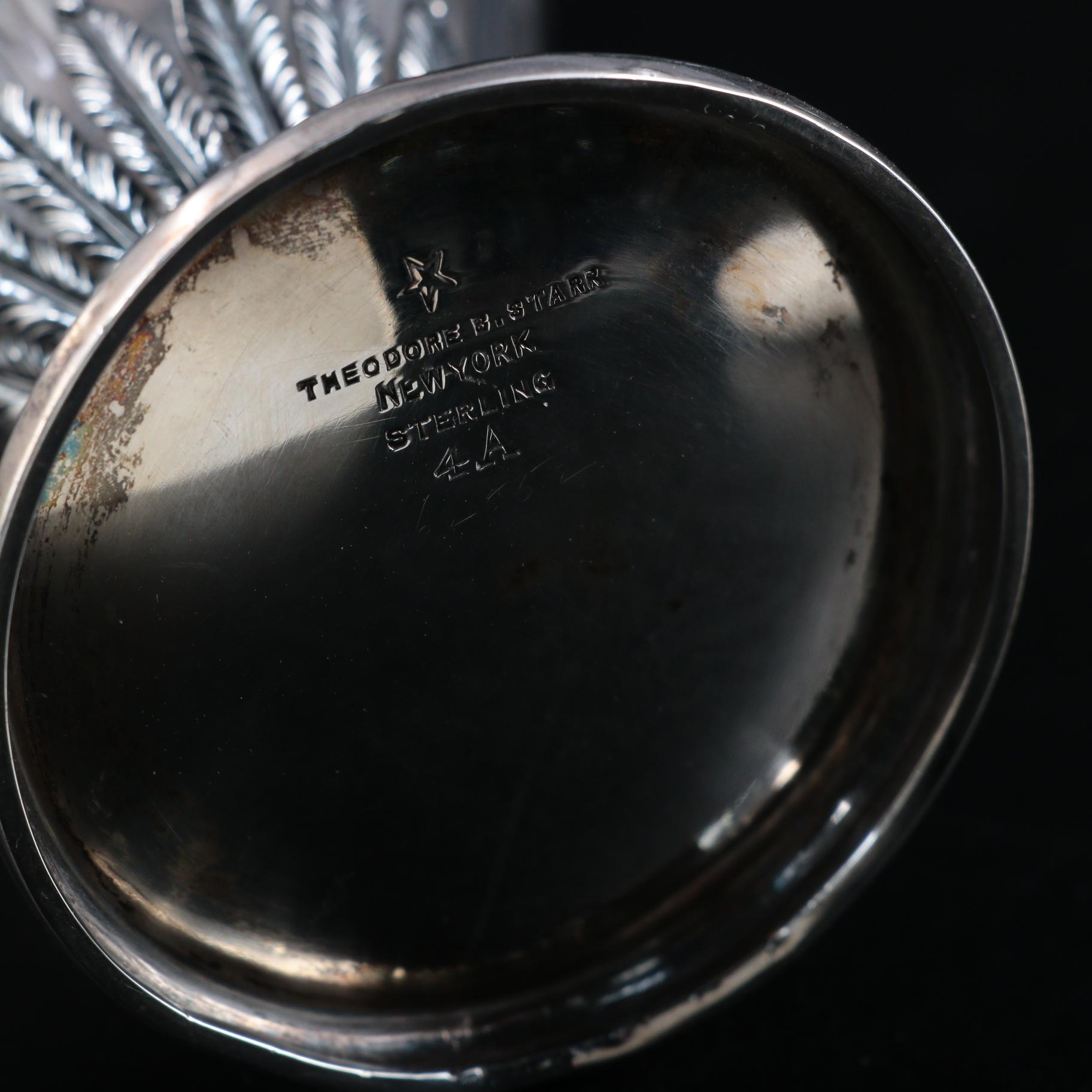 Theodore B. Starr Mounted Sterling Silver Glass Vase, Late 19th/Early 20th C.