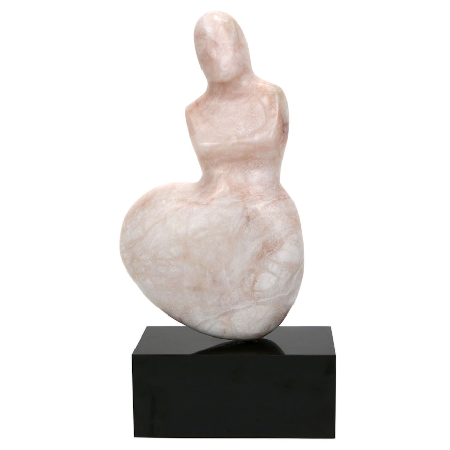 Carved Stone Sculpture of Female Figure