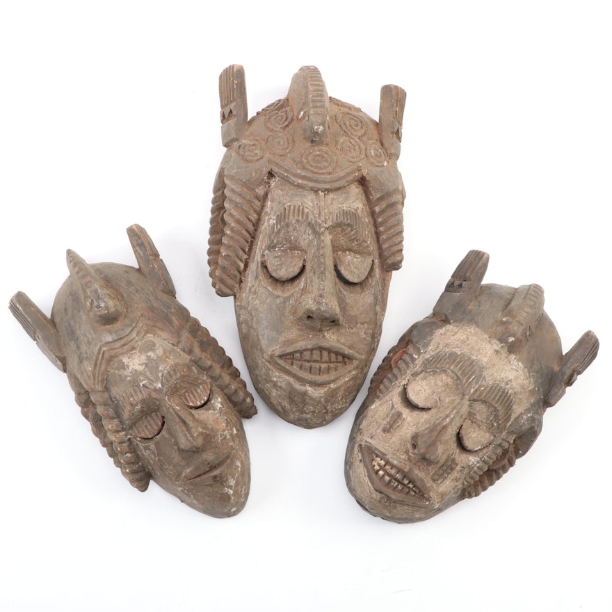 Ibibio-Igbo Style Handcrafted Wooden Masks, Nigeria