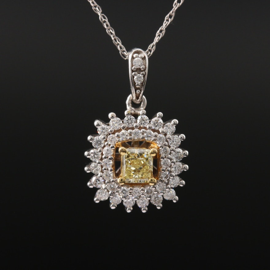 18K Diamond Pendant Necklace