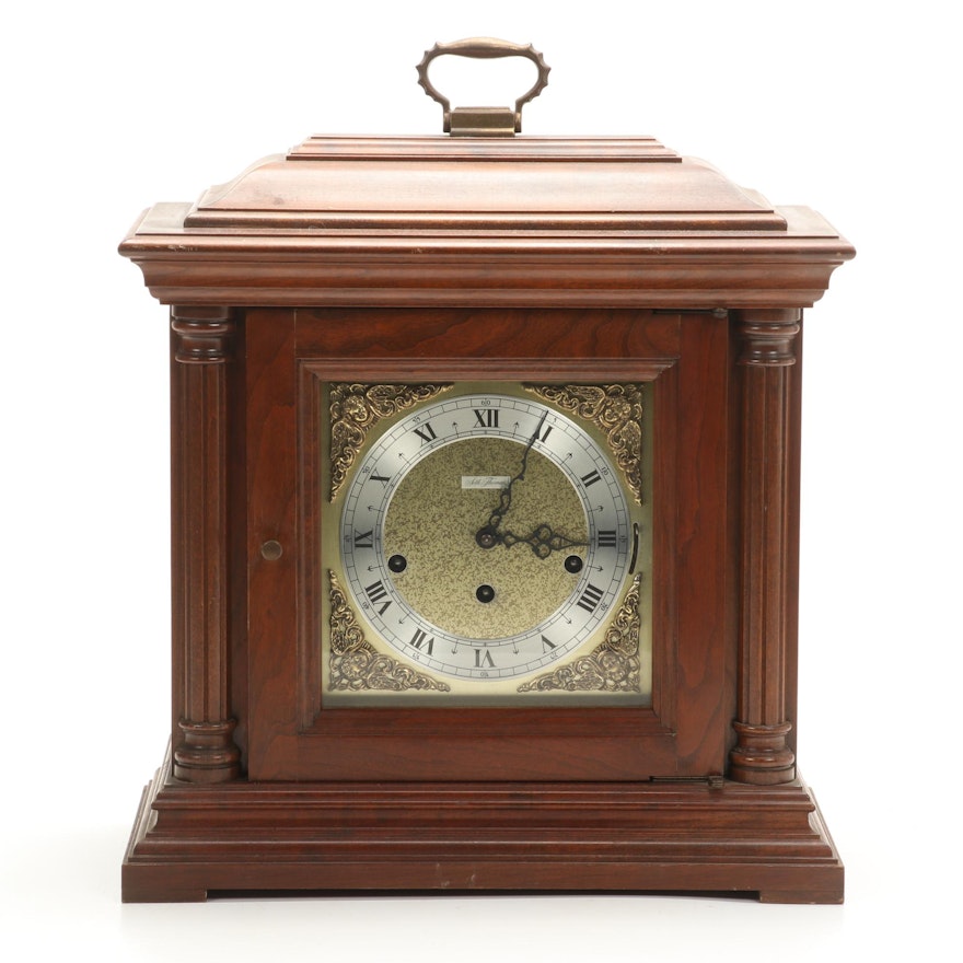 Seth Thomas Neoclassical Style Walnut Shelf Clock, 1985