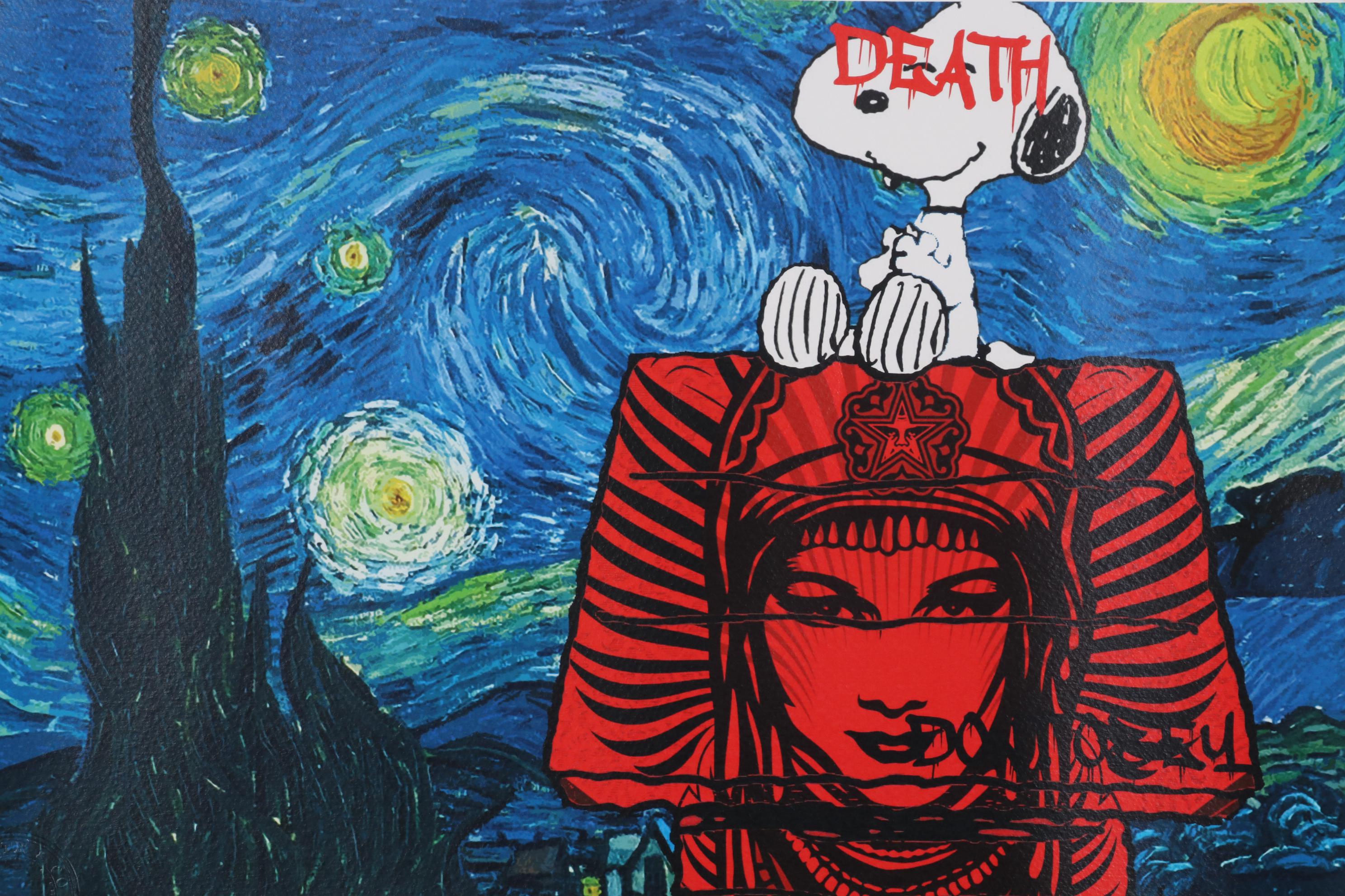 Death NYC Pop Art Offset Print of Snoopy and Starry Night, 2020