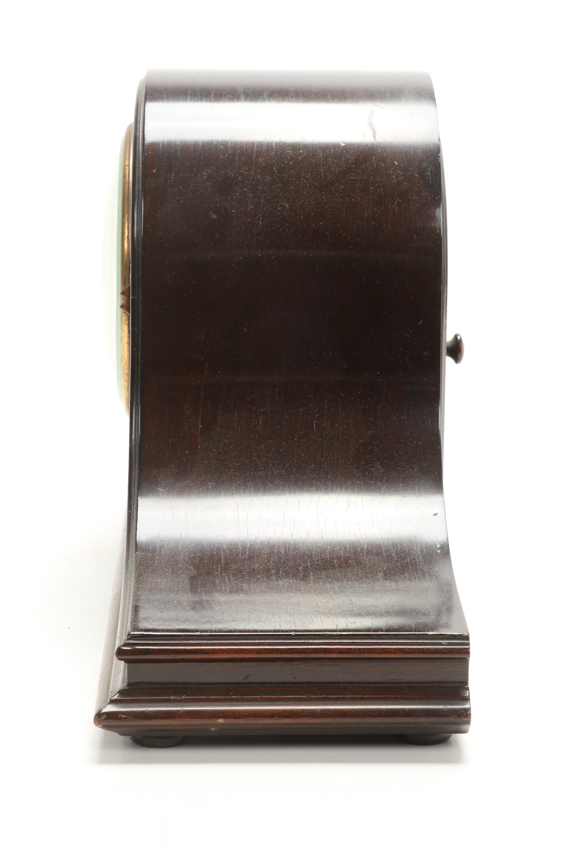 Seth Thomas No. 124 Mahogany Dome Top Mantel Clock, Mid 20th Century