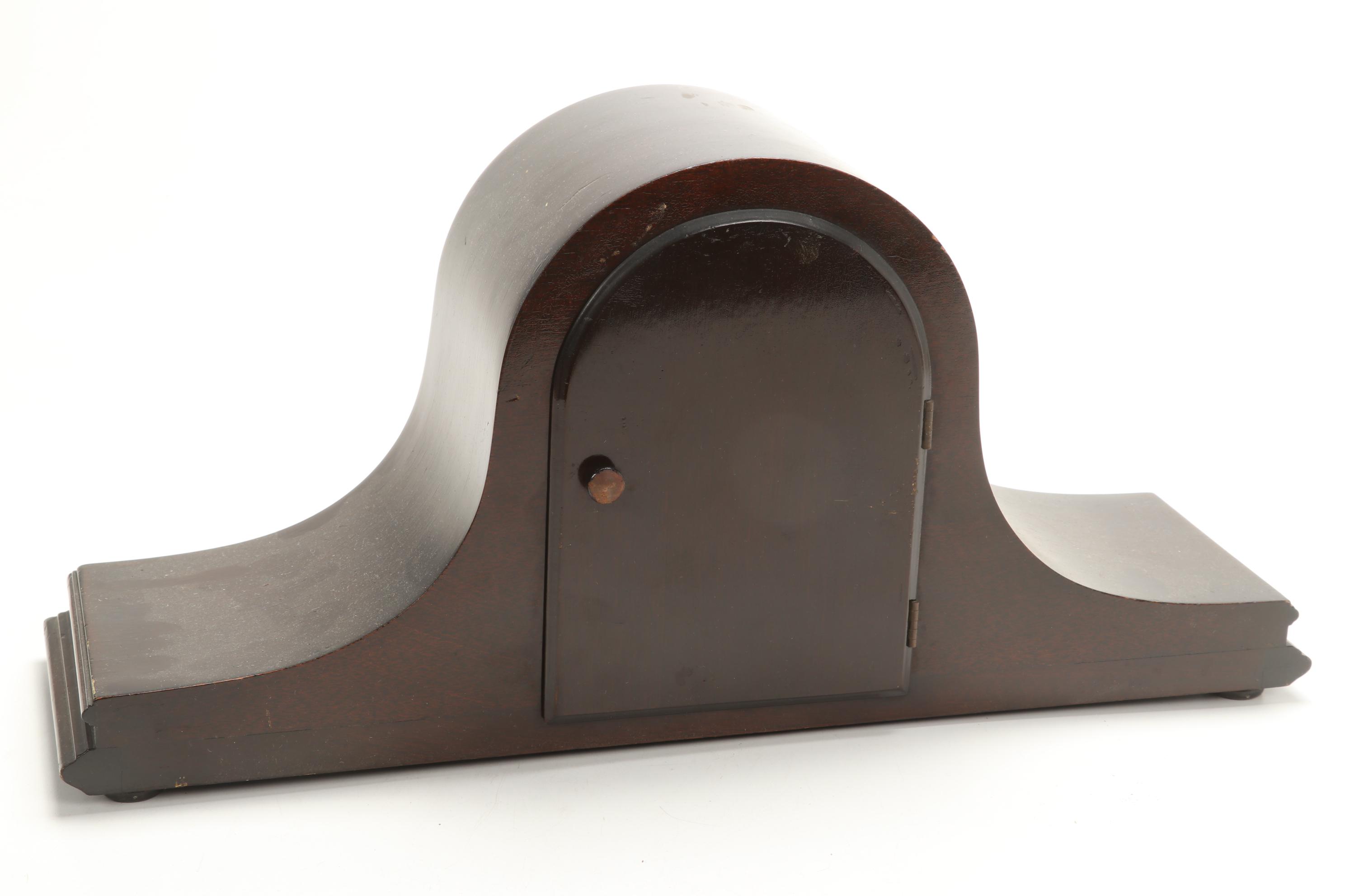 Seth Thomas No. 124 Mahogany Dome Top Mantel Clock, Mid 20th Century