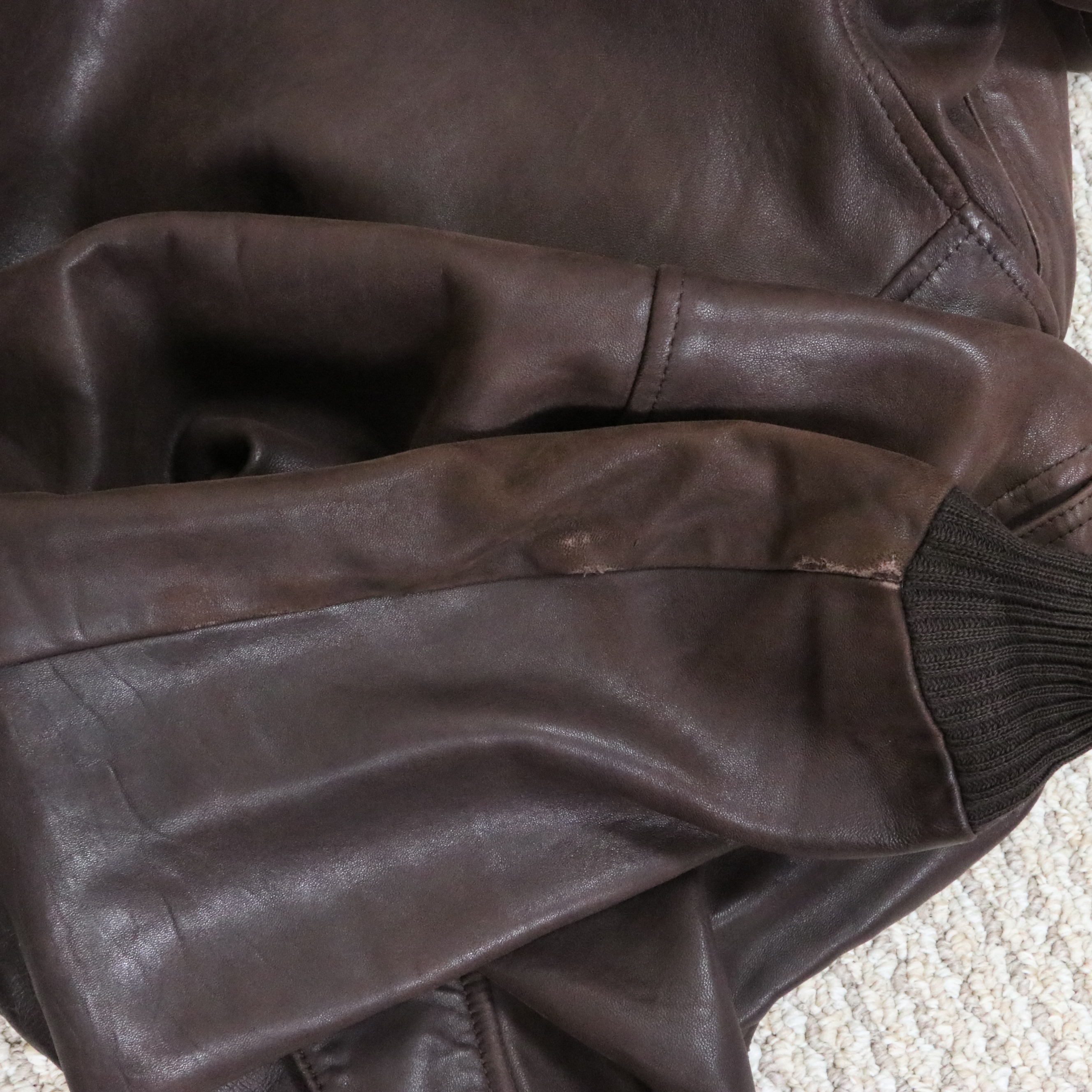 Men's Avirex Type A-2 Brown Leather Bomber Jacket