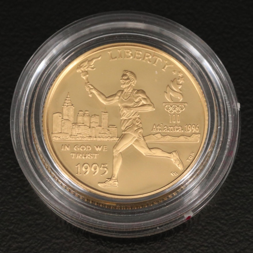 1995-W United States Olympic Torch Runner Commemorative $5 Gold Proof Coin