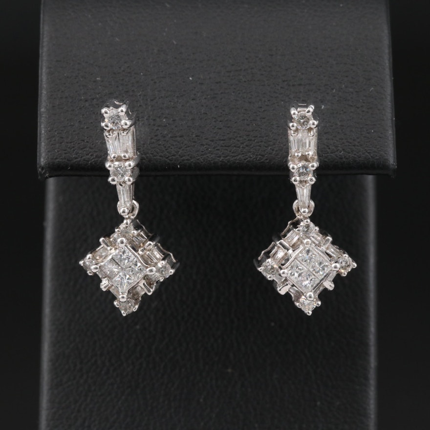 14K 1.08 CTW Diamond Drop Earrings