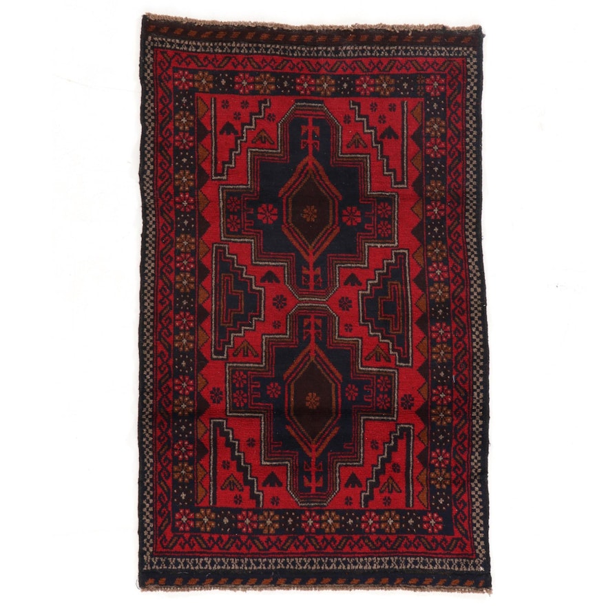 2'10 x 4'6 Hand Knotted Tribal Baluch Accent Rug