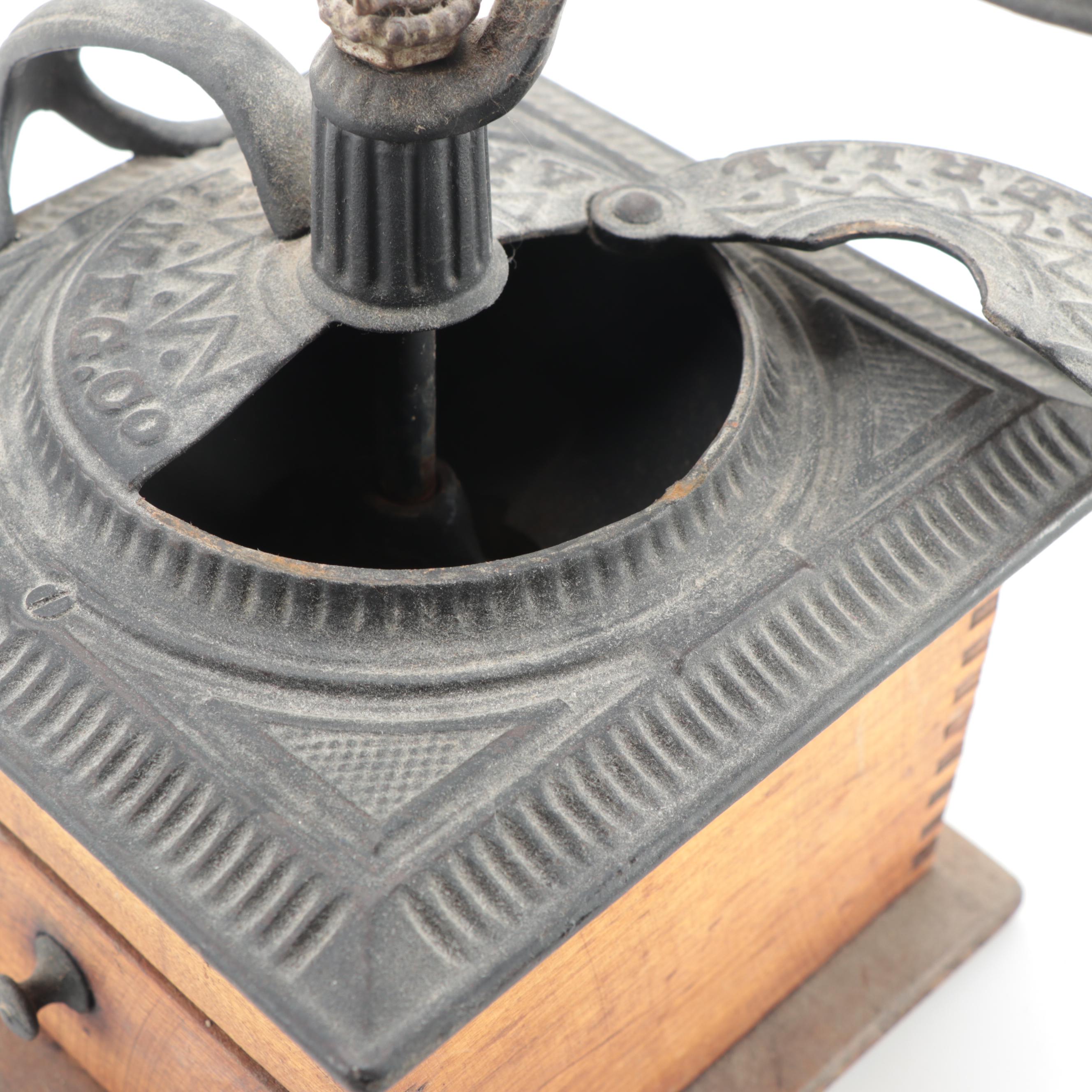 Imperial Arcade Co. Cast Iron and Wood Coffee Grinder, Late 19th/Early 20th C.