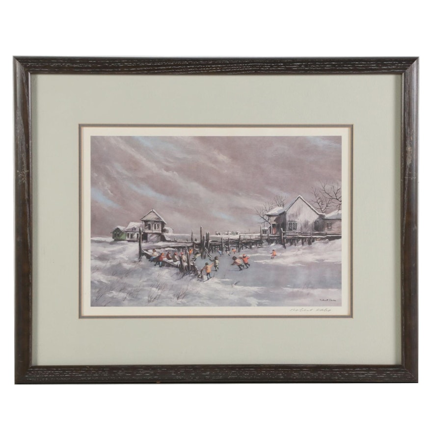 Robert Fabe Offset Lithograph "First Frost," Late 20th Century