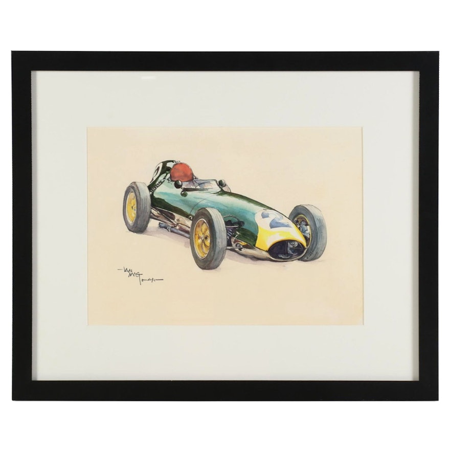 Ian McGowan Watercolor Painting "Lotus 16 Formula 1," 2021