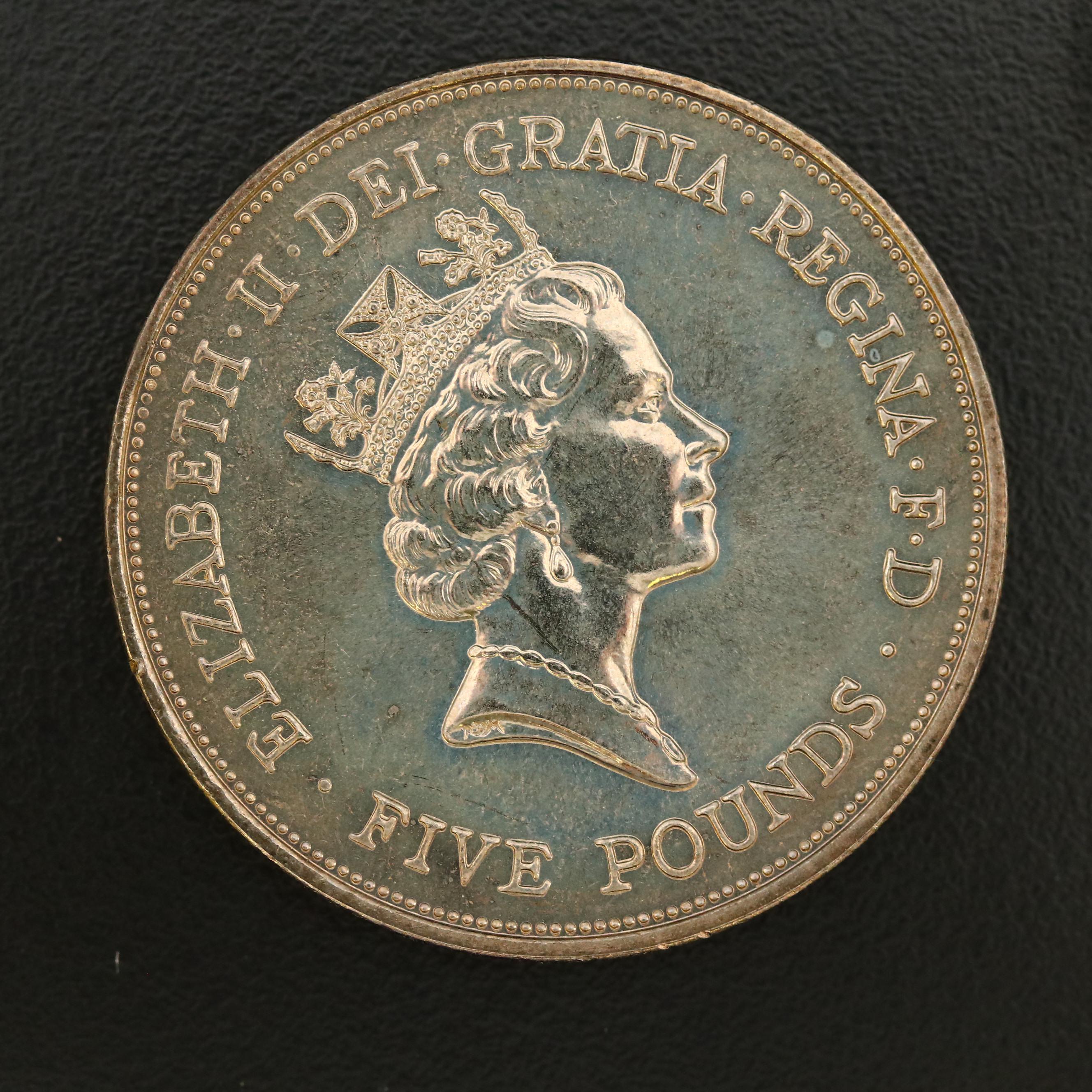 Queen Mother 5-Pound Commemorative Coin, 1990