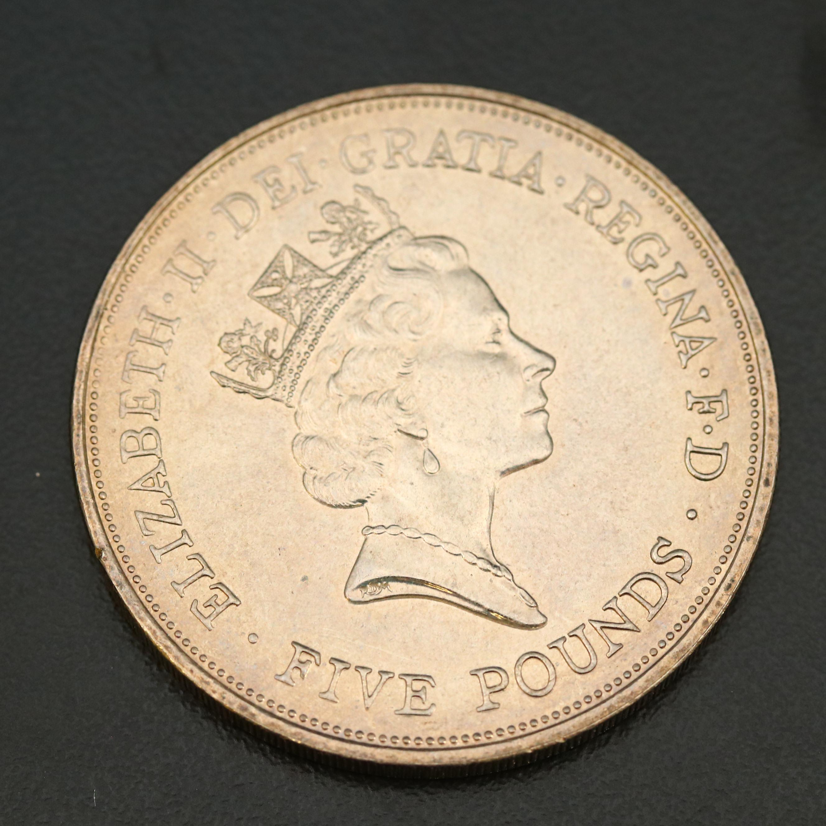 Queen Mother 5-Pound Commemorative Coin, 1990