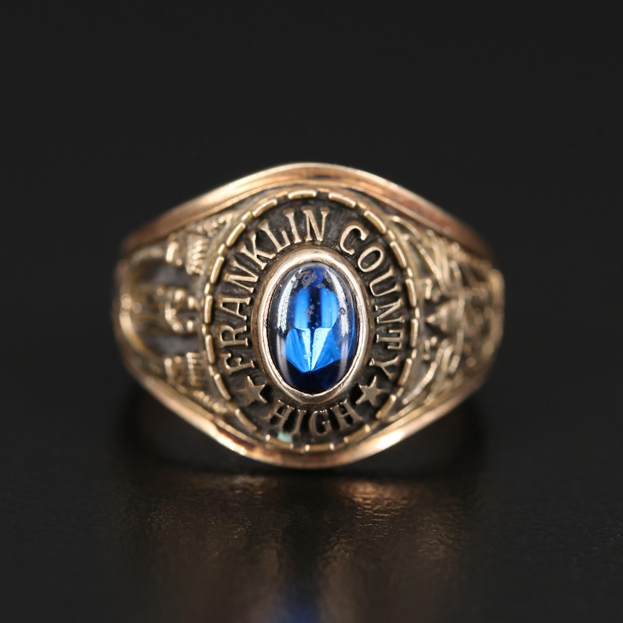 10K Spinel Class Ring for Franklin County High