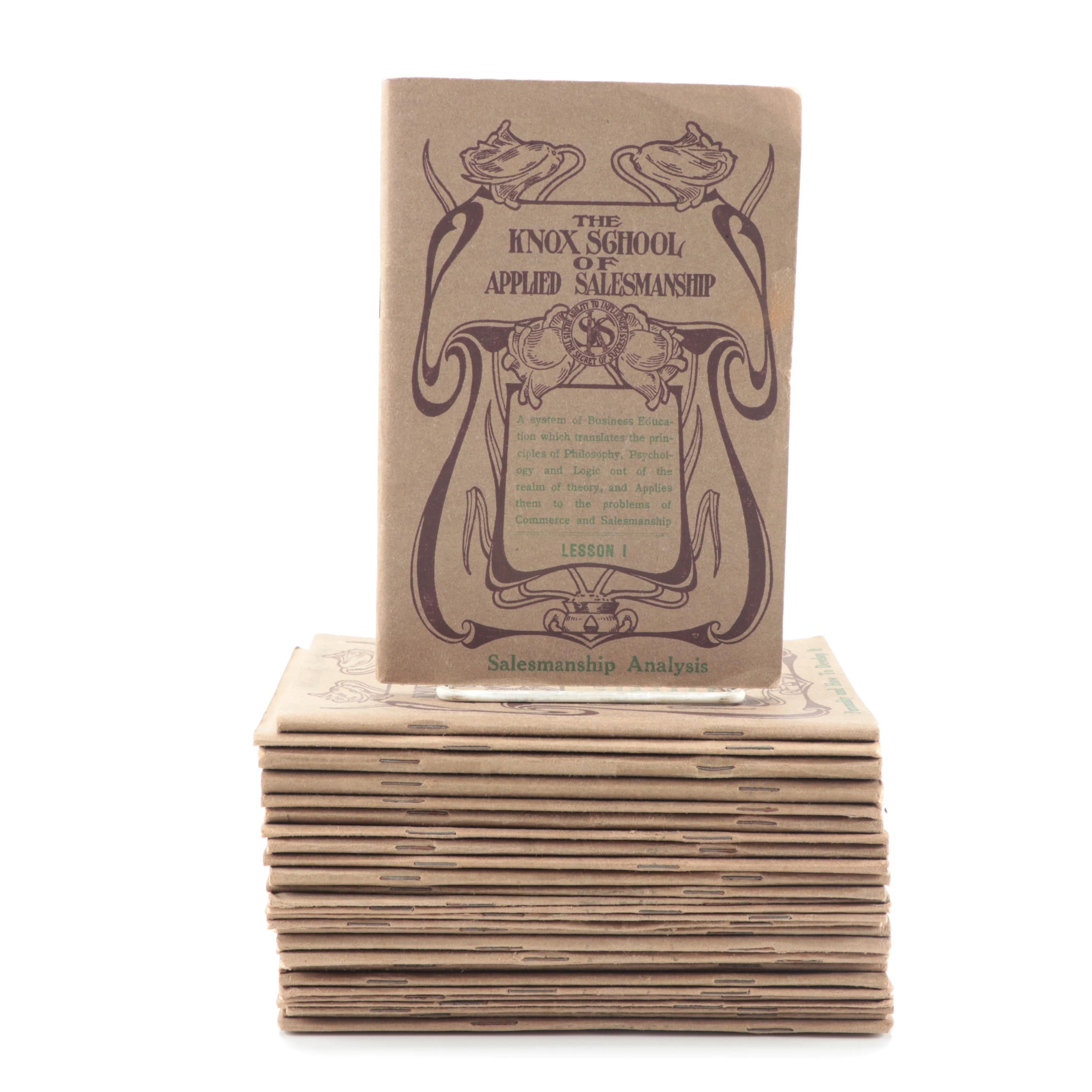 "The Knox School of Applied Salesmanship" Lesson Booklets, 1914–1915