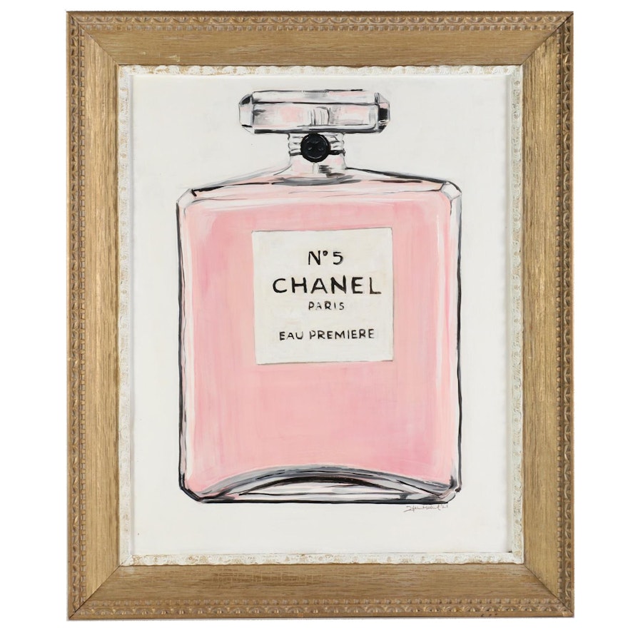 Heather H. Acrylic Painting of Chanel No. 5 Perfume Bottle, 2021