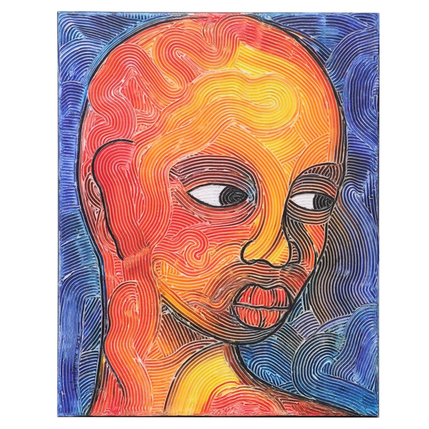Abiola Idowu Mixed Media Painting "Possibility II," 2021
