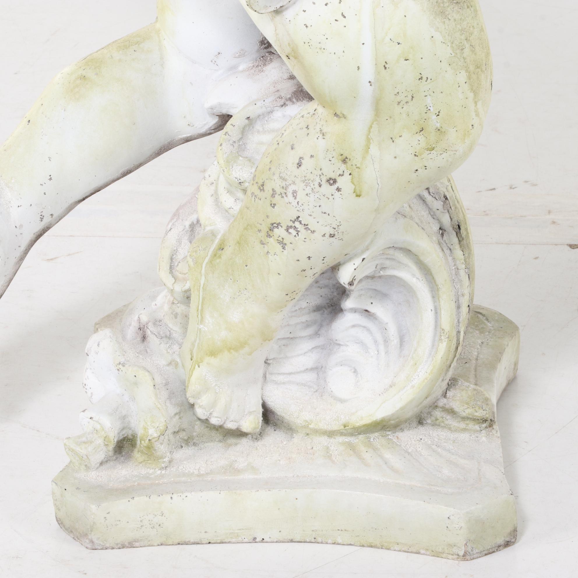 Figural Cherub Resin and Composite Garden Sculpture