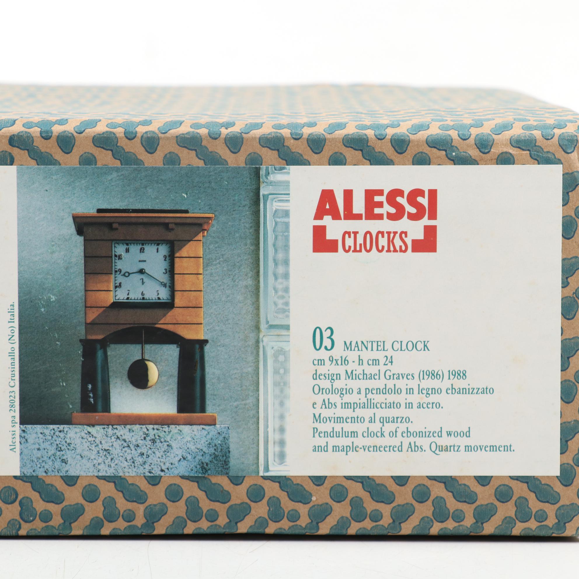 Michael Graves Postmodern Alessi Mantel Clock in Original Box