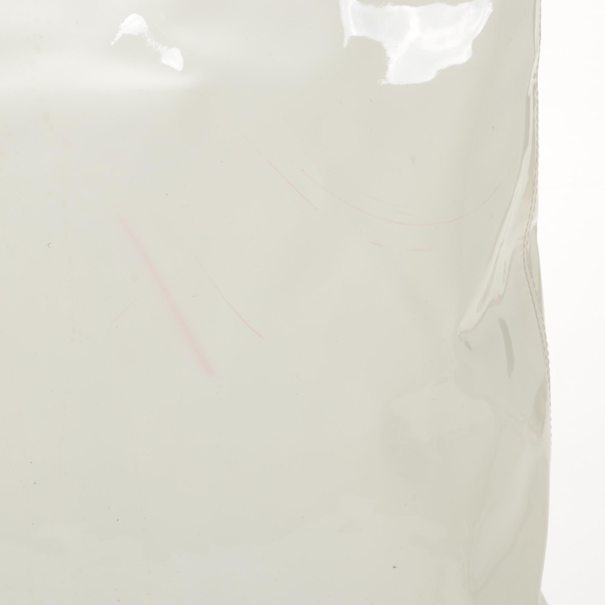 Tory Burch Tote in White Perforated and Orange Patent Leather