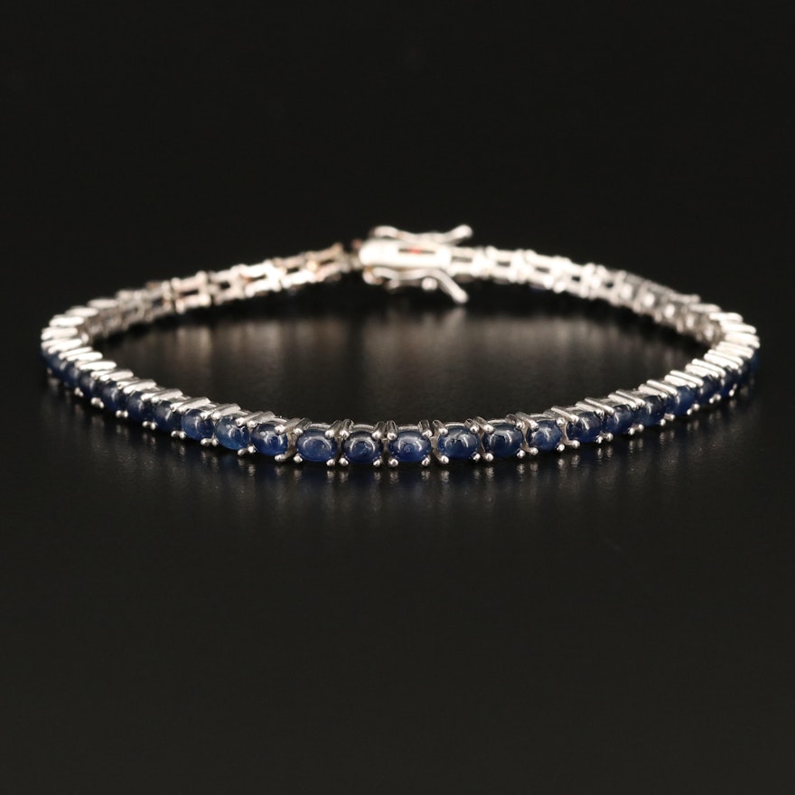 Sterling Silver Sapphire Line Bracelet