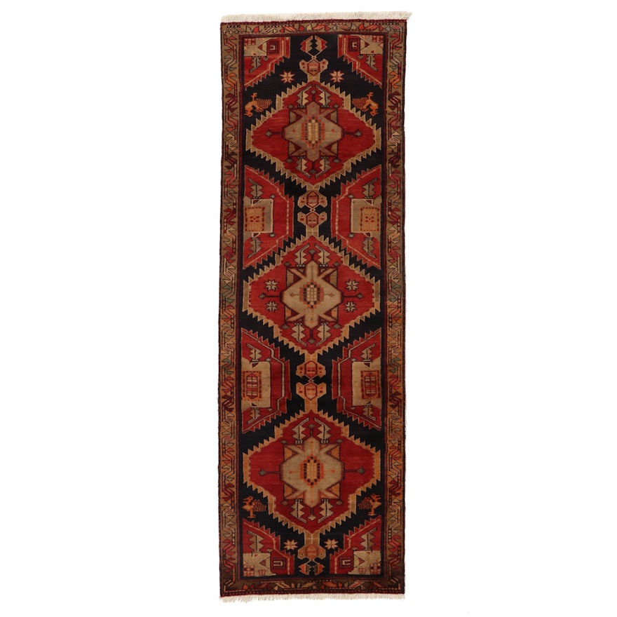 3' x 9'7 Hand-Knotted Persian Hamadon Carpet Runner