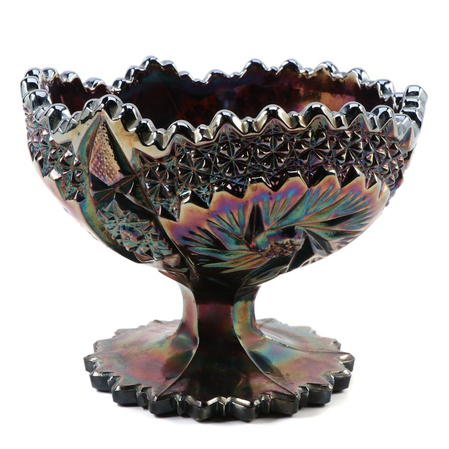 Fenton Carnival Glass Compote, Late 20th Century