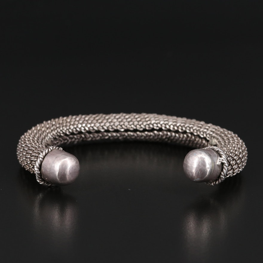 800 Silver Woven Wire Cuff