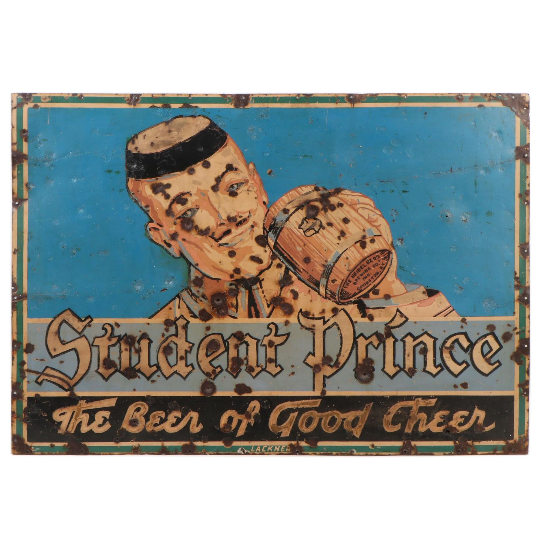 Heidelberg Brewing Co. "Student Prince" Metal Beer Sign, circa 1930