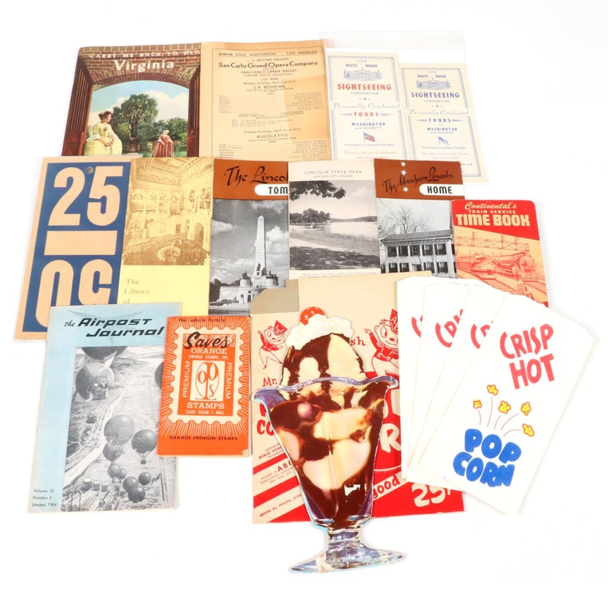 Travel Brochures, Drive-In Movie Ads and More, Mid-20th Century