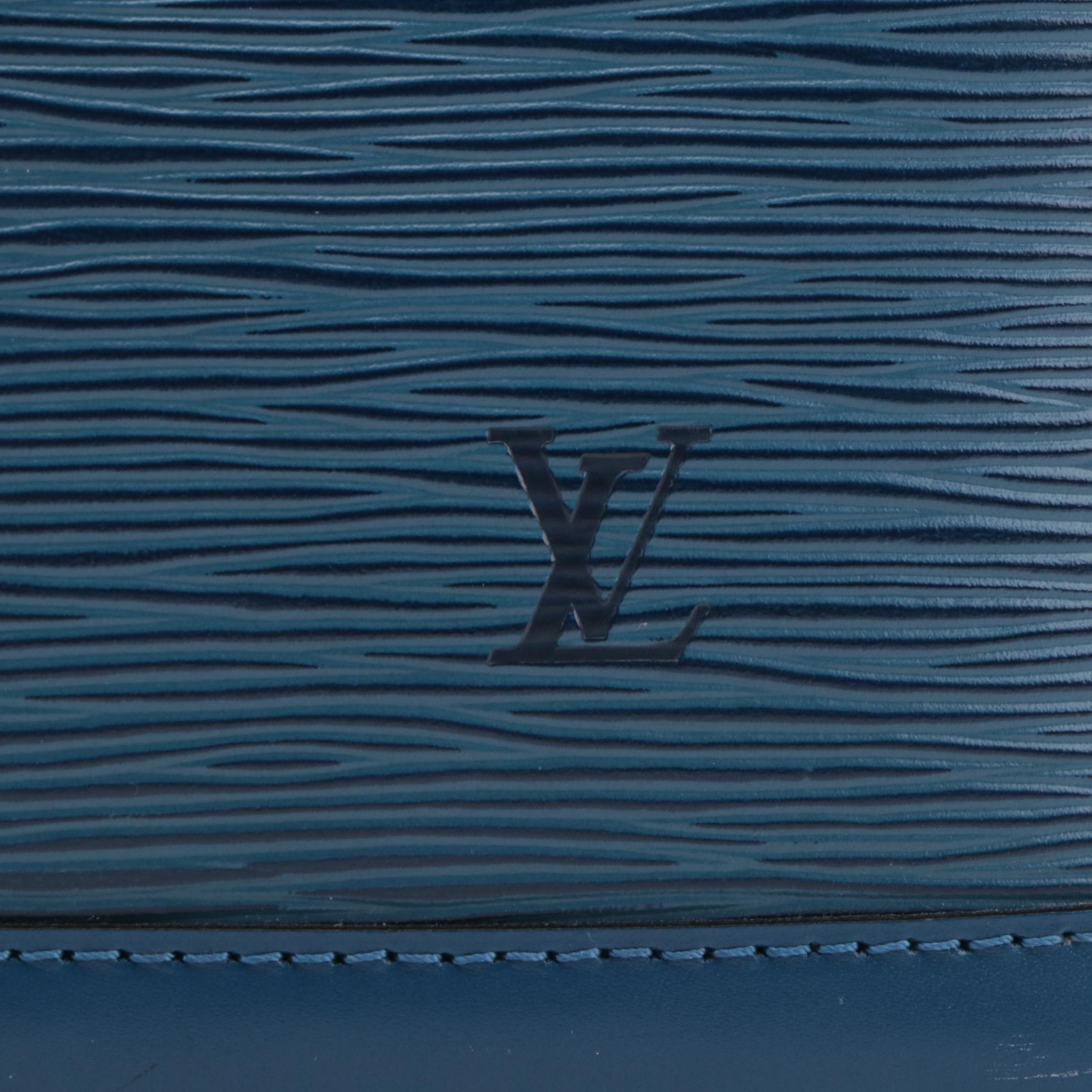Louis Vuitton Lussac Tote Bag in Toledo Blue Epi Leather and Smooth Leather