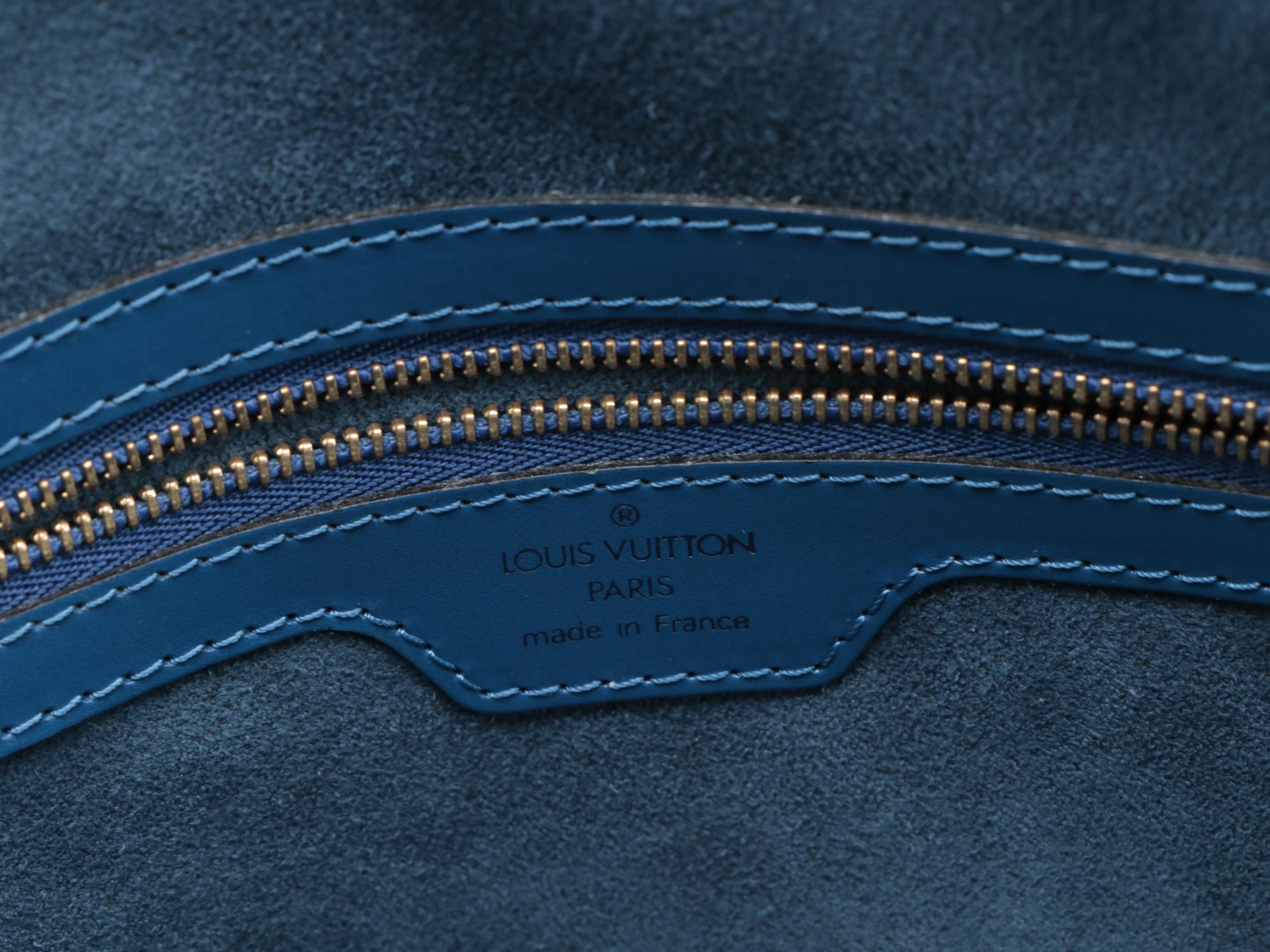 Louis Vuitton Lussac Tote Bag in Toledo Blue Epi Leather and Smooth Leather