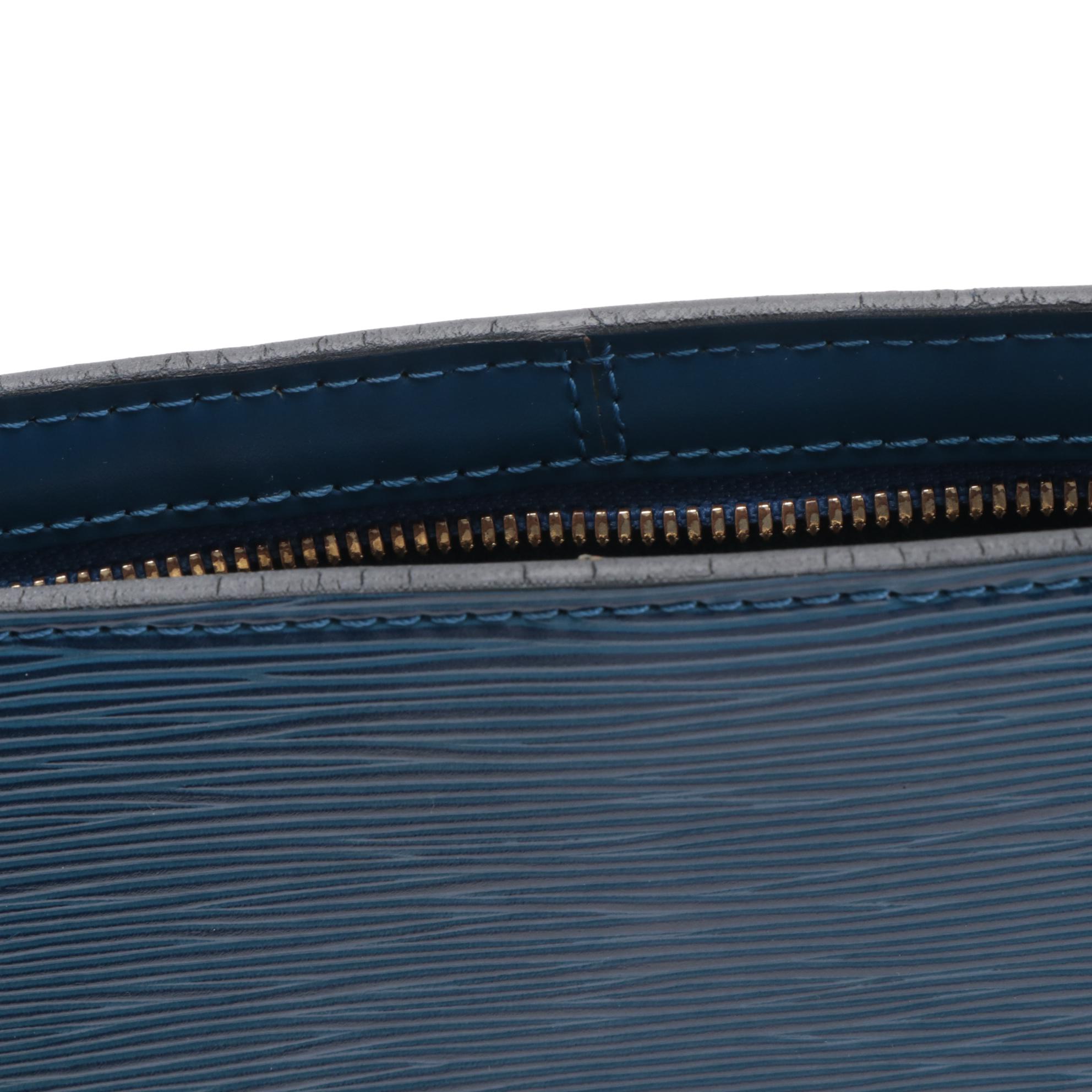 Louis Vuitton Lussac Tote Bag in Toledo Blue Epi Leather and Smooth Leather